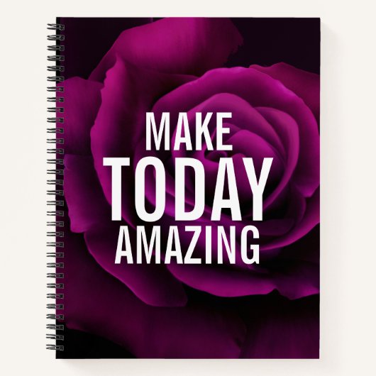 メイクトゥデイアメージングパープルバラ 感動的 ノートブック (正面)