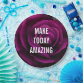 メイクトゥデイアメージングパープルバラ 感動的 ペーパープレート (パーティー)