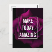 メイクトゥデイアメージングパープルバラ 感動的 ポストカード (正面/裏面)