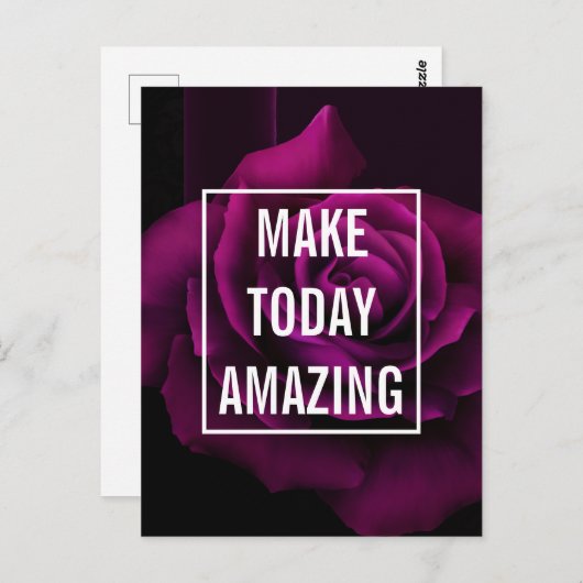 メイクトゥデイアメージングパープルバラ 感動的 ポストカード (正面/裏面)