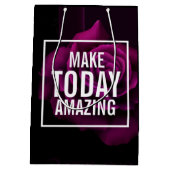 メイクトゥデイアメージングパープルバラ 感動的 ミディアムペーパーバッグ (裏面)