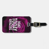 メイクトゥデイアメージングパープルバラ 感動的 ラゲッジタグ (正面横)