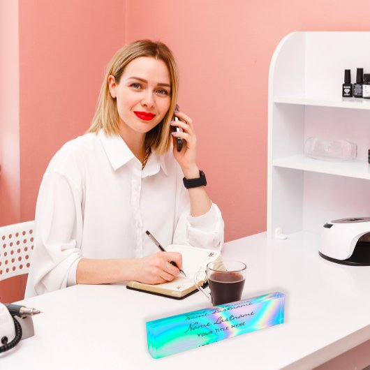 メイクバラエステティシャン美しい自筆証書ユニコーン デスクネームプレート