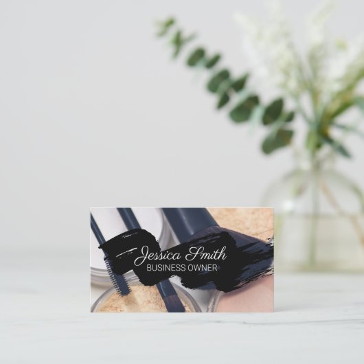 メイクパレットとブラシ 名刺 (スタンド正面)