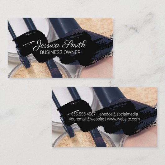 メイクパレットとブラシ 名刺 (正面/裏面)