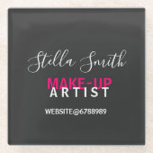 メイクパーソナライズされたアップアーティスト基準 ガラスコースター (正面)