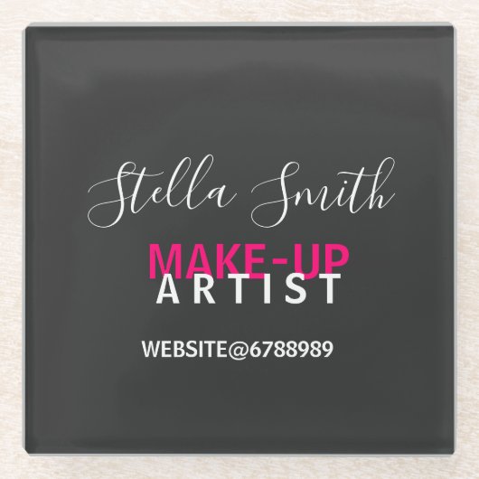 メイクパーソナライズされたアップアーティスト基準 ガラスコースター (正面)