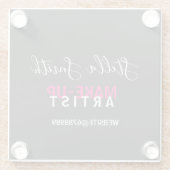 メイクパーソナライズされたアップアーティスト基準 ガラスコースター (裏面)