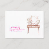 メイクフェミニンアップブラシミニマルなメイクアップアーティスト 名刺 (裏面)