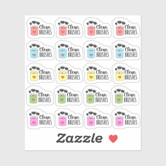 メイクブラシの掃除リマインダー シール (シート)