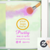 メイクブラシ カラフル水彩  ウィンドウサイン (ホーム)