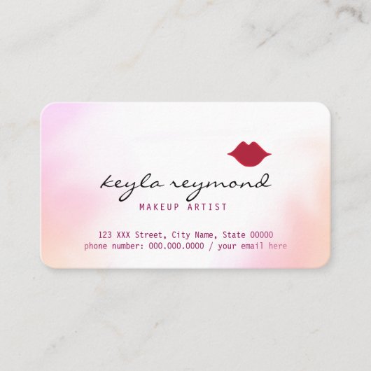 メイクメイクソフト水彩+赤くくちびる 名刺 (正面)