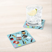 メイクモダンアカラフルアーティストツール美しいコースター スクエアペーパーコースター (インサイチュ)