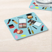 メイクモダンアカラフルアーティストツール美しいコースター スクエアペーパーコースター (アングル)