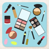 メイクモダンアカラフルアーティストツール美しいコースター スクエアペーパーコースター (正面)