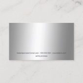 メイクモダンアシンプルシルバーグレー金属箔 名刺 (裏面)