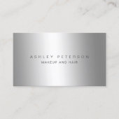 メイクモダンアシンプルシルバーグレー金属箔 名刺 (正面)