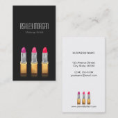 メイクモダンアップアーティストおしゃれな美しい口紅 名刺 (正面/裏面)