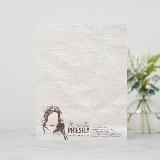 メイクモダンアップアーティストと美容師美しいサロン レターヘッド (スタンド正面)