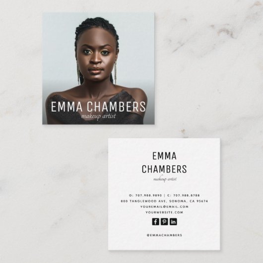 メイクモダンアップアーティストの写真 スクエア名刺 (正面/裏面)