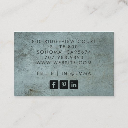 メイクモダンアップアーティストグランジブルーグレー 名刺 (裏面)