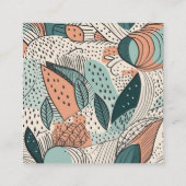 メイクモダンアップアーティストサーモングリーン抽象芸術シェイプ スクエア名刺 (裏面)