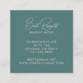 メイクモダンアップアーティストサーモングリーン抽象芸術シェイプ スクエア名刺 (正面)