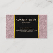 メイクモダンアップアーティストバラ金ゴールドグリッター唇サロン 名刺 (裏面)