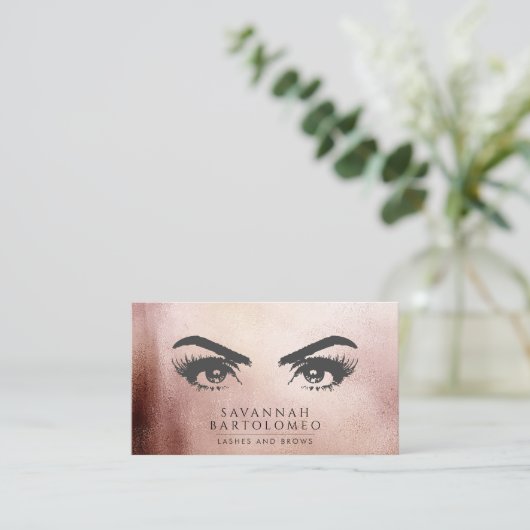 メイクモダンアップアーティストバラ金ゴールドフェイクフォイル 名刺 (スタンド正面)