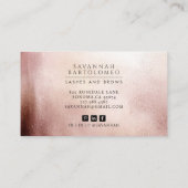 メイクモダンアップアーティストバラ金ゴールドフェイクフォイル 名刺 (裏面)