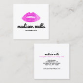 メイクモダンアップアーティストピンクセクインリップスクエア スクエア名刺 (正面/裏面)