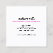 メイクモダンアップアーティストピンクセクインリップスクエア スクエア名刺 (裏面)