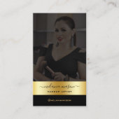 メイクモダンアップアーティストブラック金ゴールドカスタム写真武西 名刺 (正面)