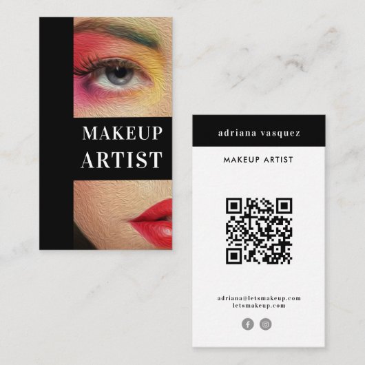 メイクモダンアップアーティストプロフェッショナルスタイリスト 名刺 (正面/裏面)