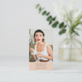 メイクモダンアップアーティストプロフェッショナルフォトピーチピンク 名刺 (スタンド正面)