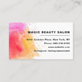 メイクモダンアップアーティストヘアサロン水の色スプラッシュ 名刺 (裏面)