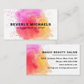 メイクモダンアップアーティストヘアサロン水の色スプラッシュ 名刺 (正面/裏面)