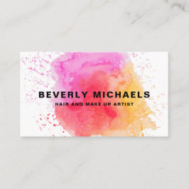 メイクモダンアップアーティストヘアサロン水の色スプラッシュ 名刺
