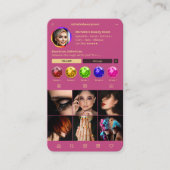 メイクモダンアップアーティストモノグラムピンク金ゴールドインスタグラム 名刺 (正面)