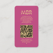 メイクモダンアップアーティストモノグラムピンク金ゴールドインスタグラム 名刺 (裏面)