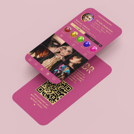 メイクモダンアップアーティストモノグラムピンク金ゴールドインスタグラム 名刺