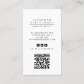 メイクモダンアップアーティスト写真QRコードソーシャルメディア 名刺 (裏面)