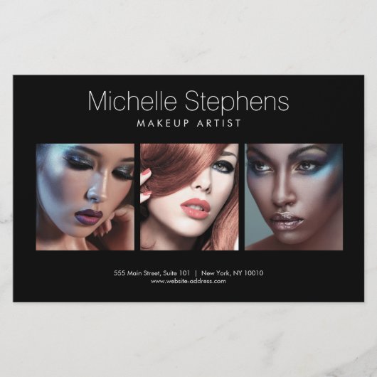 メイクモダンアップアーティスト向けフォトトリオ黒 チラシ (正面)