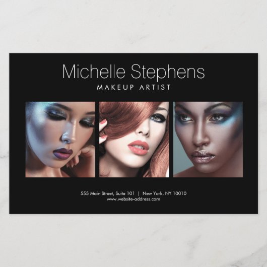 メイクモダンアップアーティスト向けフォトトリオ黒 チラシ (正面)