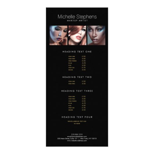 メイクモダンアップアーティスト向けフォトトリオ黒 ラックカード (正面)