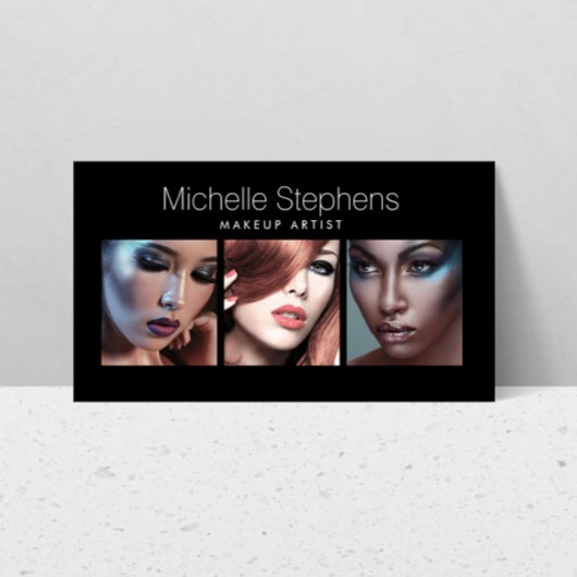 メイクモダンアップアーティスト向けフォトトリオ黒 名刺