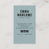 メイクモダンアップアーティスト埃っぽいブルーグリーン 名刺 (裏面)