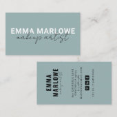 メイクモダンアップアーティスト埃っぽいブルーグリーン 名刺 (正面/裏面)