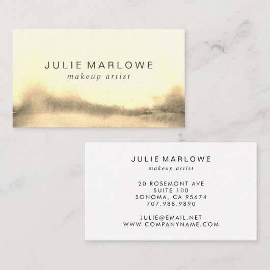 メイクモダンアップアーティスト抽象芸術水彩黄色 名刺 (正面/裏面)