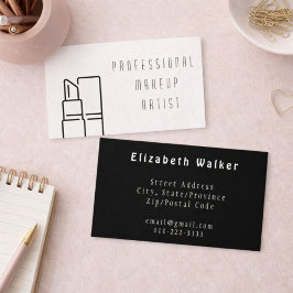メイクモダンアップアーティスト白と黒 名刺